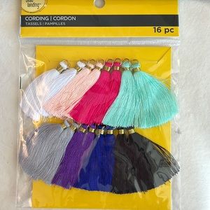 Silk Tassels Mandala Pendant Badge DIY Earrings mint grey rosé purple navy peach